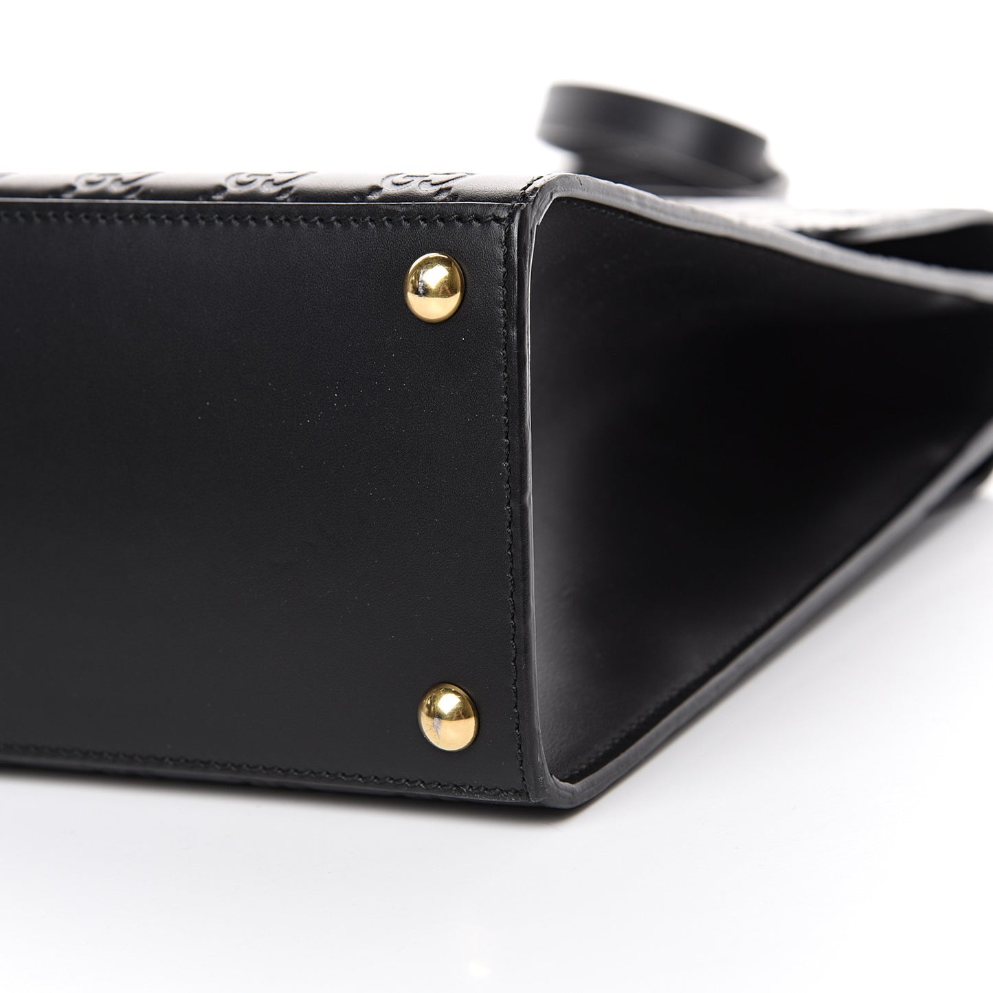 Guccissima Signature Medium Padlock Top Handle Bag Black