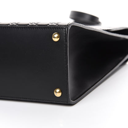 Gucci Guccissima Signature Medium Padlock Top Handle Bag Black 9 of 10