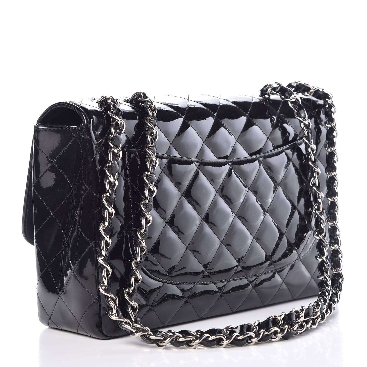 Chanel Patent Quilted Jumbo Single Flap Black 3 of 11