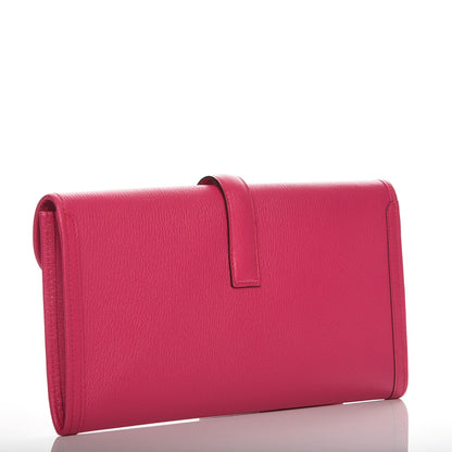 Hermes Chèvre Mysore Jige Elan 29 Clutch Rose Shocking 4 of 17