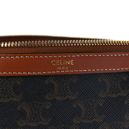 Celine Triomphe Canvas Calfskin Vertical Boston Bag Tan 5 of 10