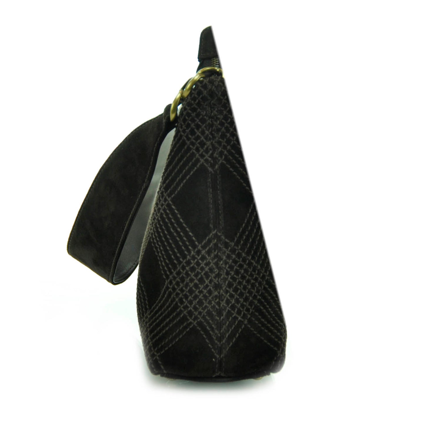 Suede Stitched Tassel CC Shoulder Bag Brown