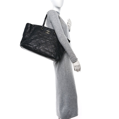 Chanel Glazed Calfskin Large On The Road Tote Black 2 of 14