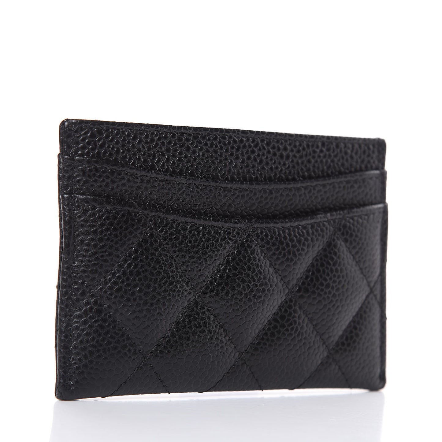 Caviar Quilted Card Holder Black