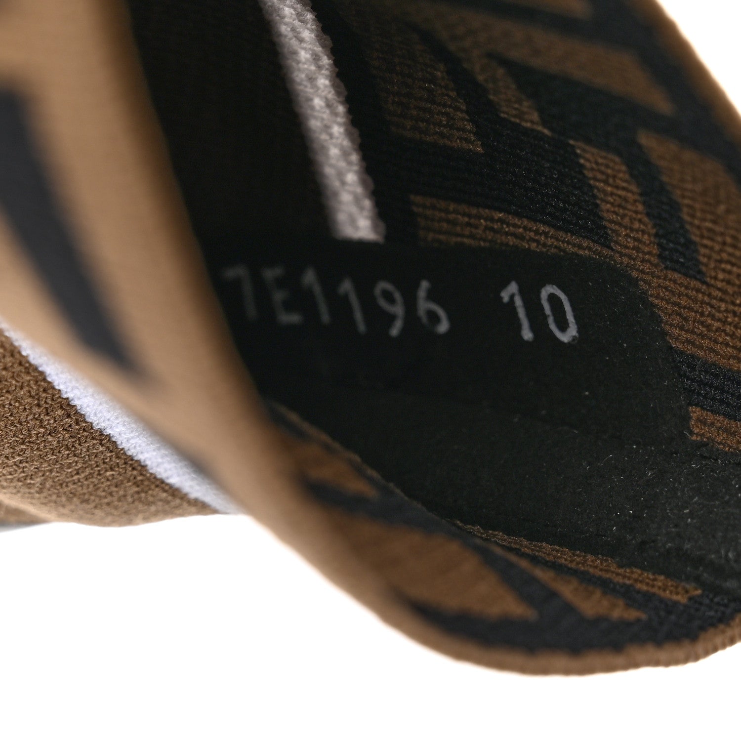 Fendi Stretch Knit Jacquard FF Reloaded Mens High Top Sock Sneakers 10 Tobacco Black 6 of 9