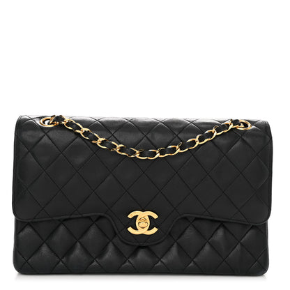 Chanel Lambskin Quilted Medium Double Flap Black 1 of 10