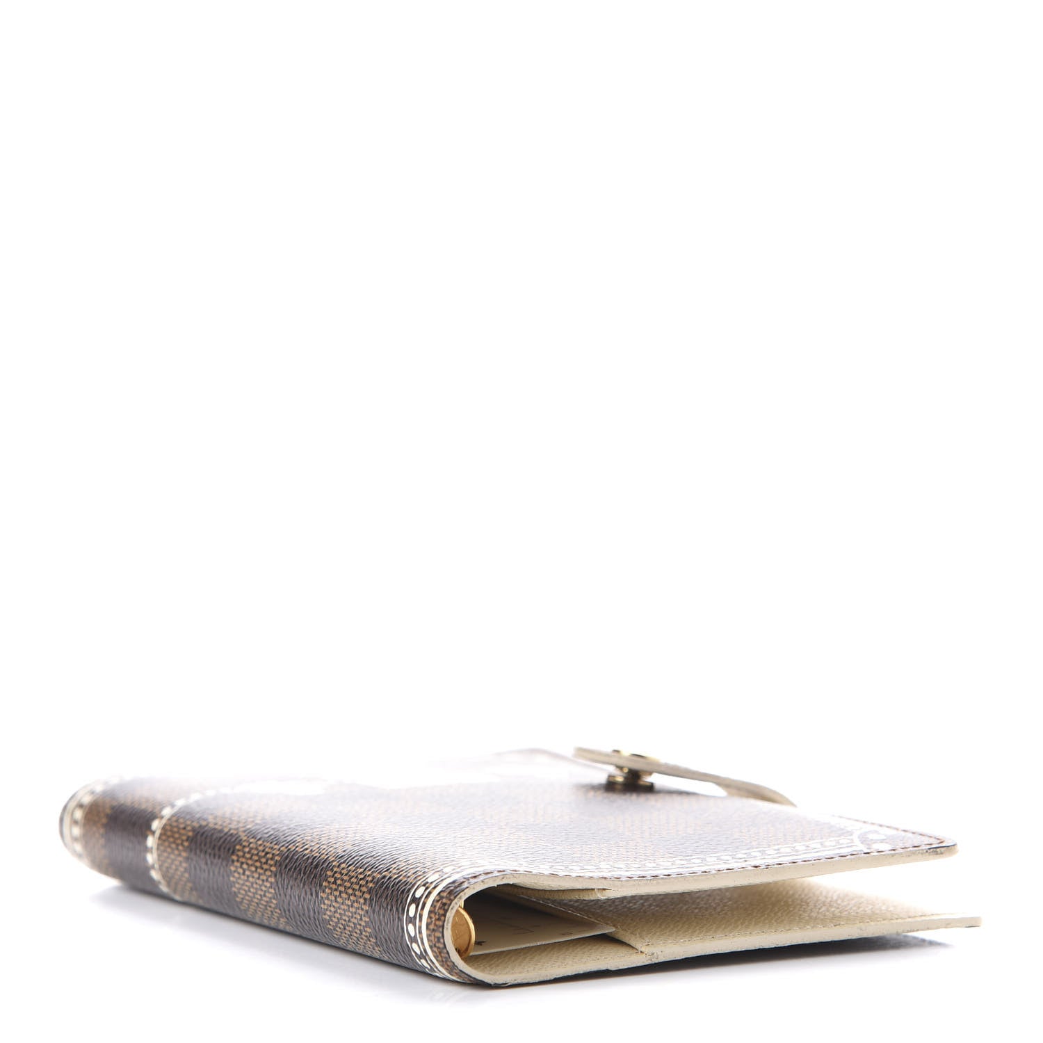 Louis Vuitton Damier Ebene Trunk Small Ring Agenda Cover White 4 of 10
