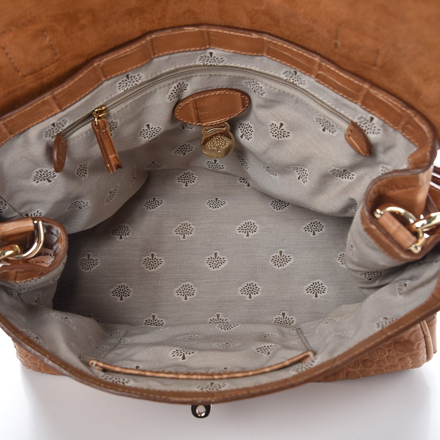 Calfskin Embossed Croc Medium Alexa Beige