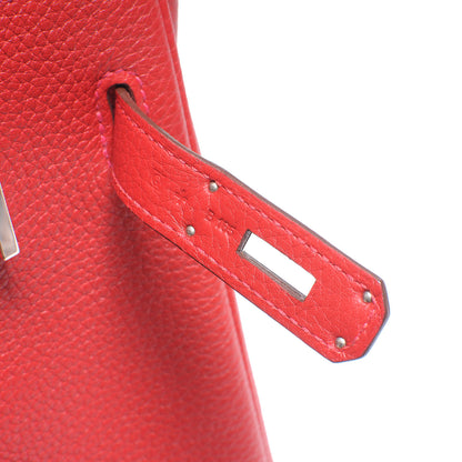 Hermes Taurillon Clemence Birkin 30 Rouge Casaque 7 of 9