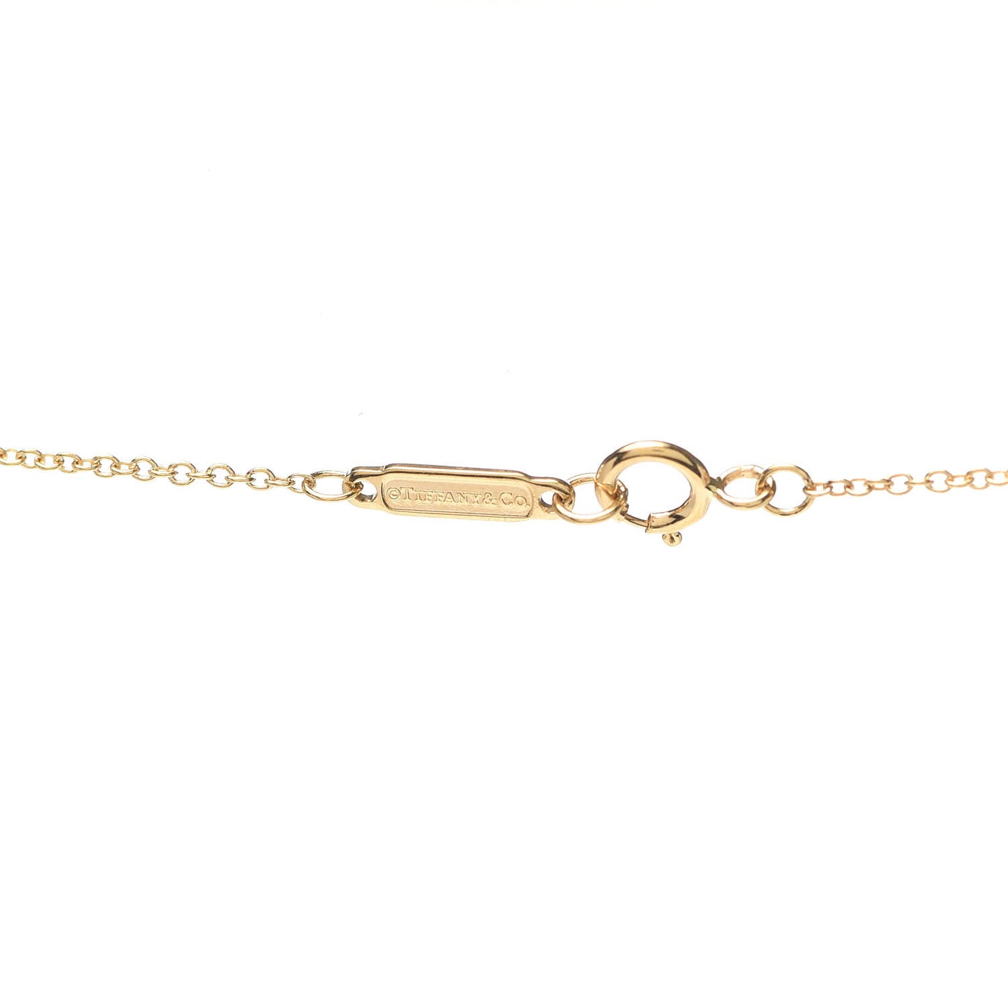 18K Yellow Gold Diamond T Circle Pendant Necklace