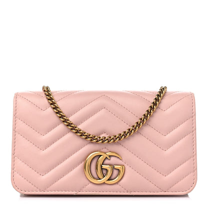 Gucci Calfskin Matelasse GG Marmont Mini Bag Perfect Pink 1 of 10