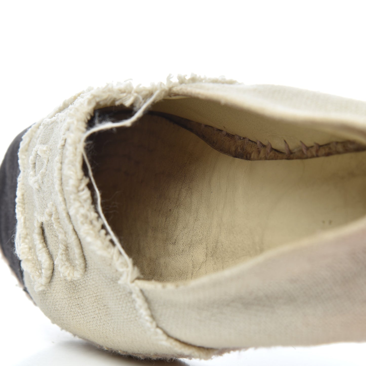 Linen CC Espadrilles 38 Beige Black