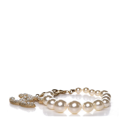 Chanel Pearl Crystal CC Bracelet Gold 1 of 4