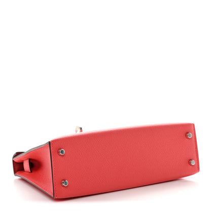 Hermes Epsom Verso Mini Kelly Sellier 20 Rose Jaipur Rouge Vif 10 of 31