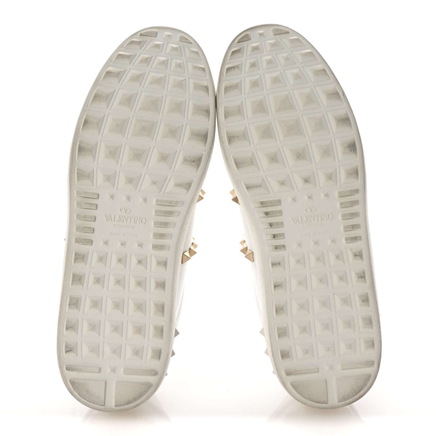 Calfskin Rockstud Untitled Open Sneakers 39 White