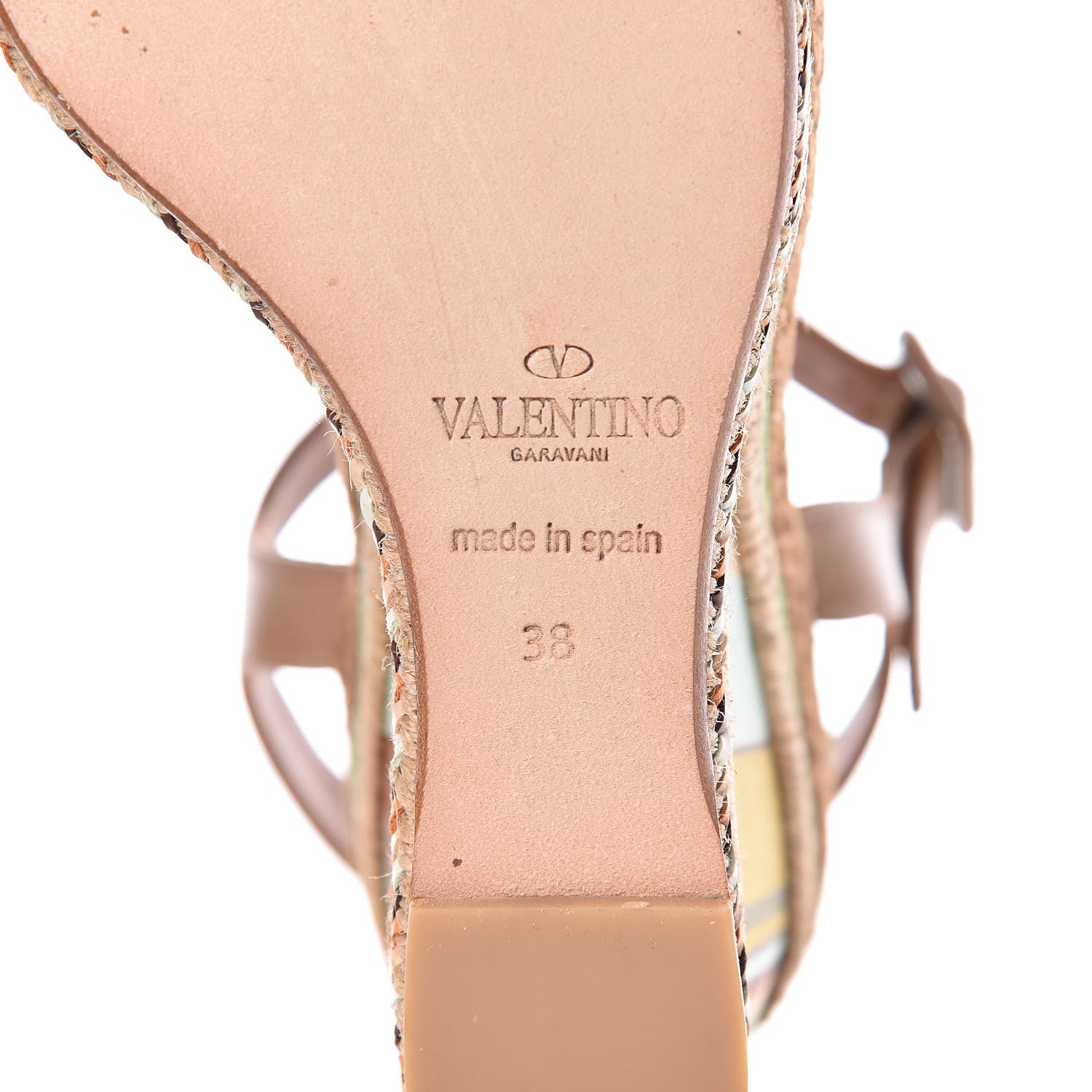 Valentino Garavani Canvas Calfskin Native Couture 1975 Espadrille Wedge Sandals 38 Alpaca Multicolor 6 of 11