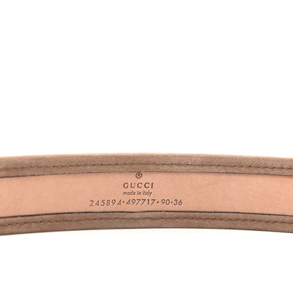 Gucci Monogram Suede Sculpted GG Belt 90 36 Brown 3 of 5