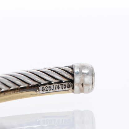 David Yurman Sterling Silver 18K Yellow Plated Gold 5mm Crossover Cuff 4 of 7