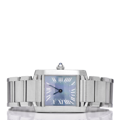 Cartier Stainless Steel Blue Mother of Pearl 20mm Tank Francaise Quartz Watch 3 of 8