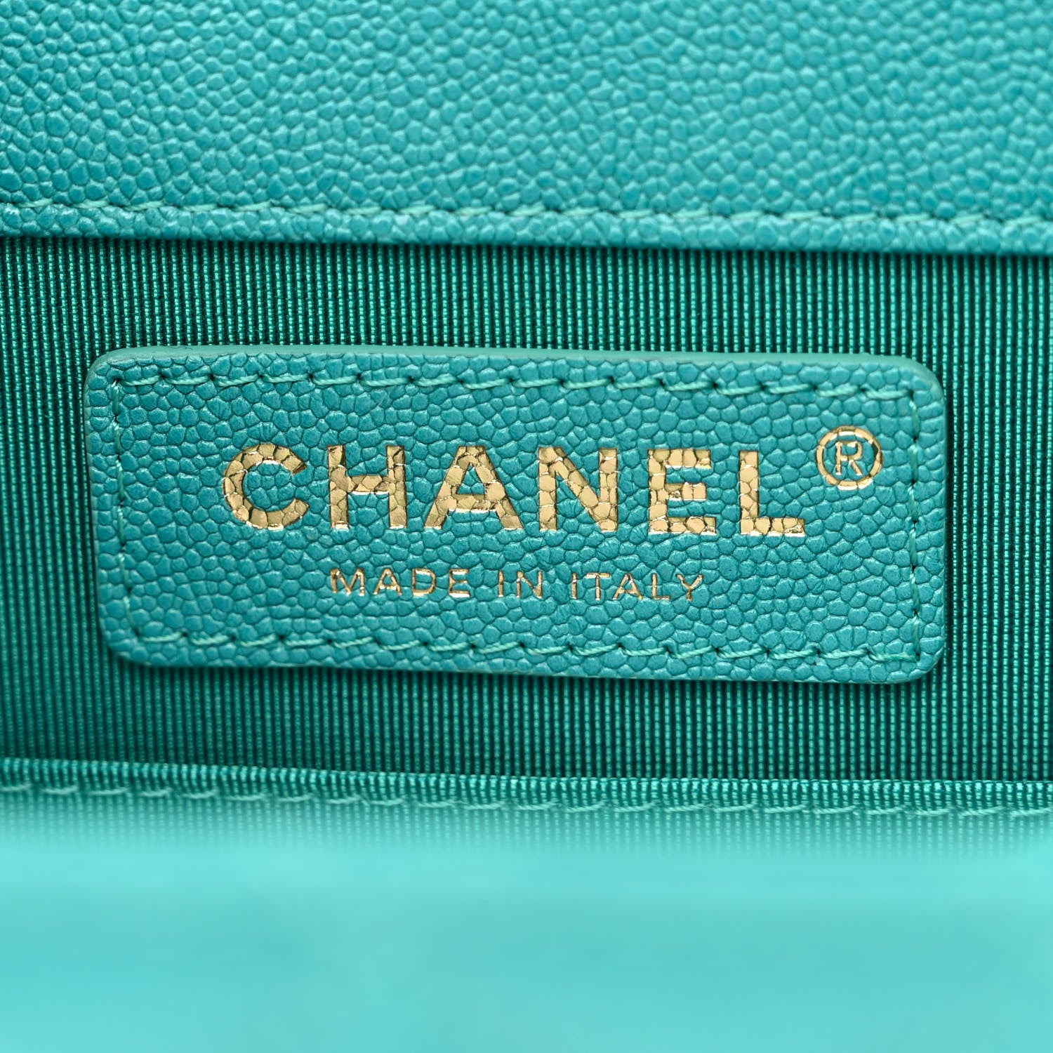 Chanel Caviar Quilted North South Boy Flap Turquoise 6 of 10