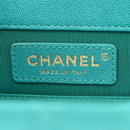 Chanel Caviar Quilted North South Boy Flap Turquoise 6 of 10