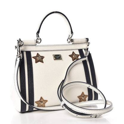 Dolce & Gabbana Dauphine Small Miss Sicily Anchor Satchel White Blue 4 of 9