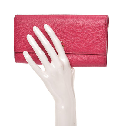 Gucci Dollar Calfskin GG Marmont Continental Wallet Box Pink 2 of 7