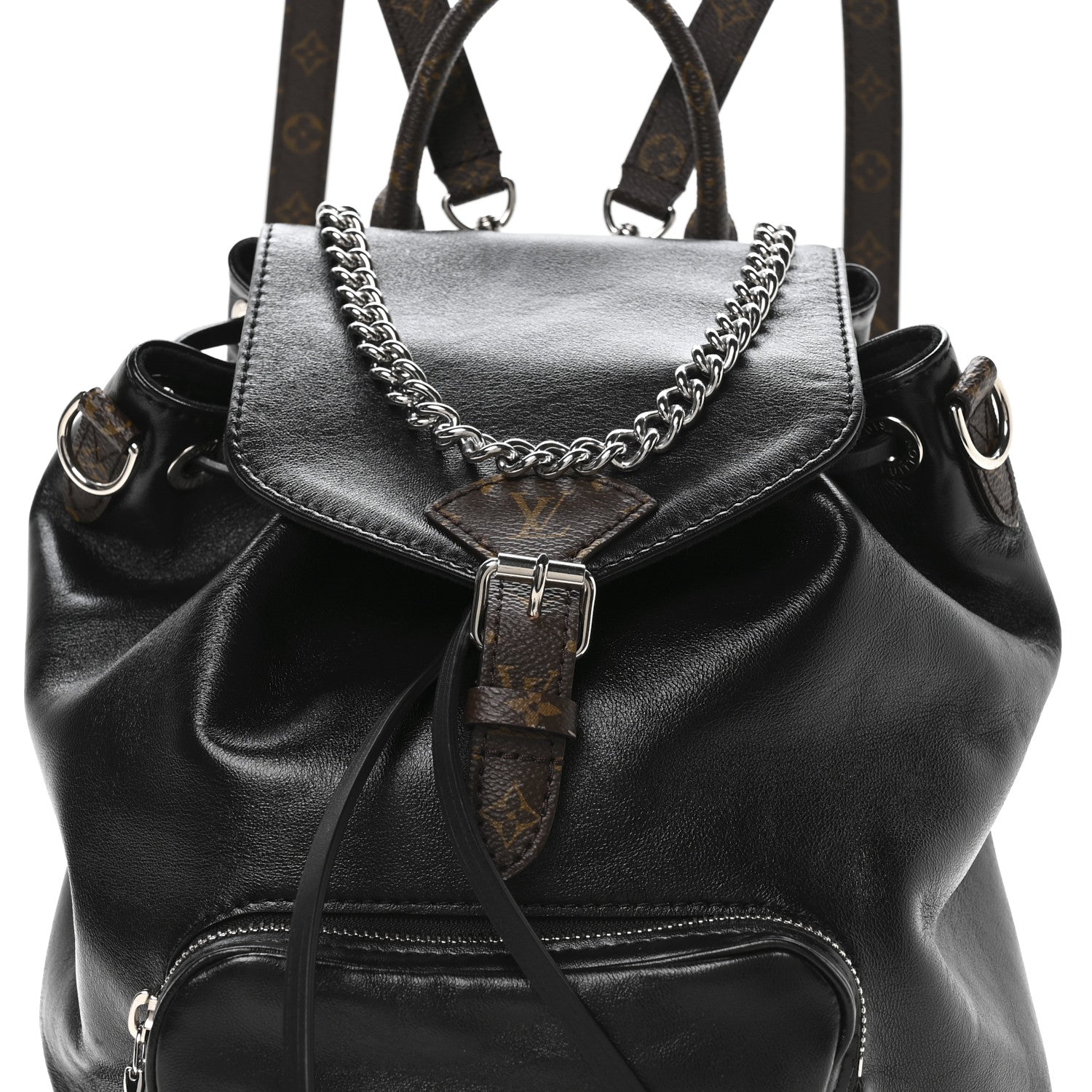 Louis Vuitton Lambskin Monogram Montsouris Vibe PM Black 7 of 9