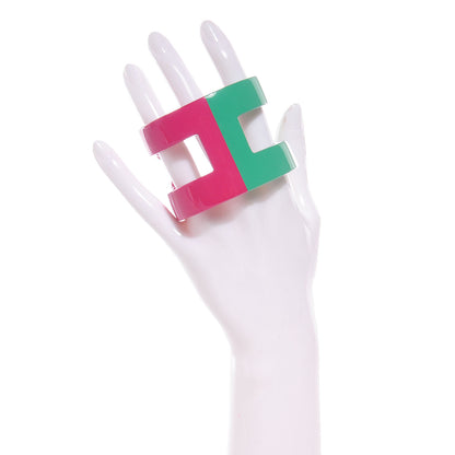Hermes Lacquered Wood Ano Bracelet PM Intense Green Azalea 2 of 4