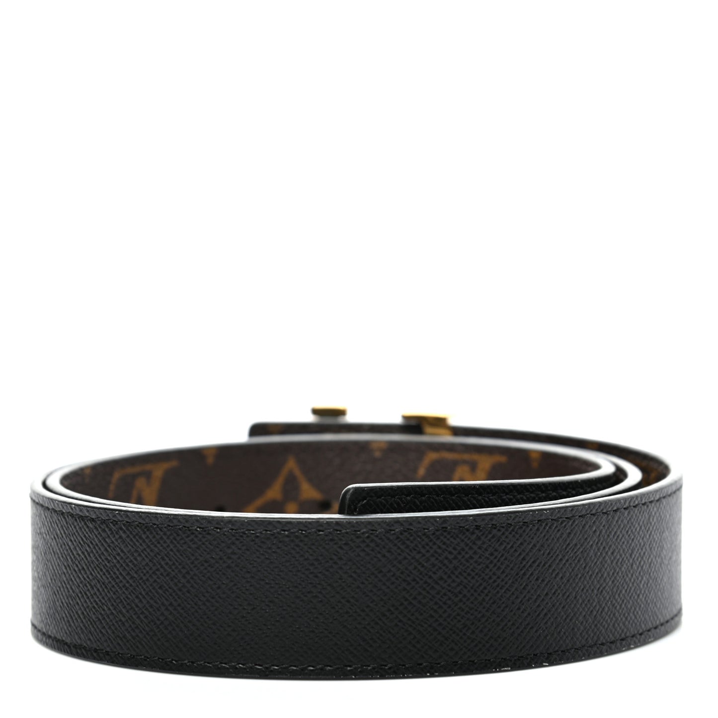 Calfskin Monogram 30mm LV Initiales Reversible Belt 80 32 Black