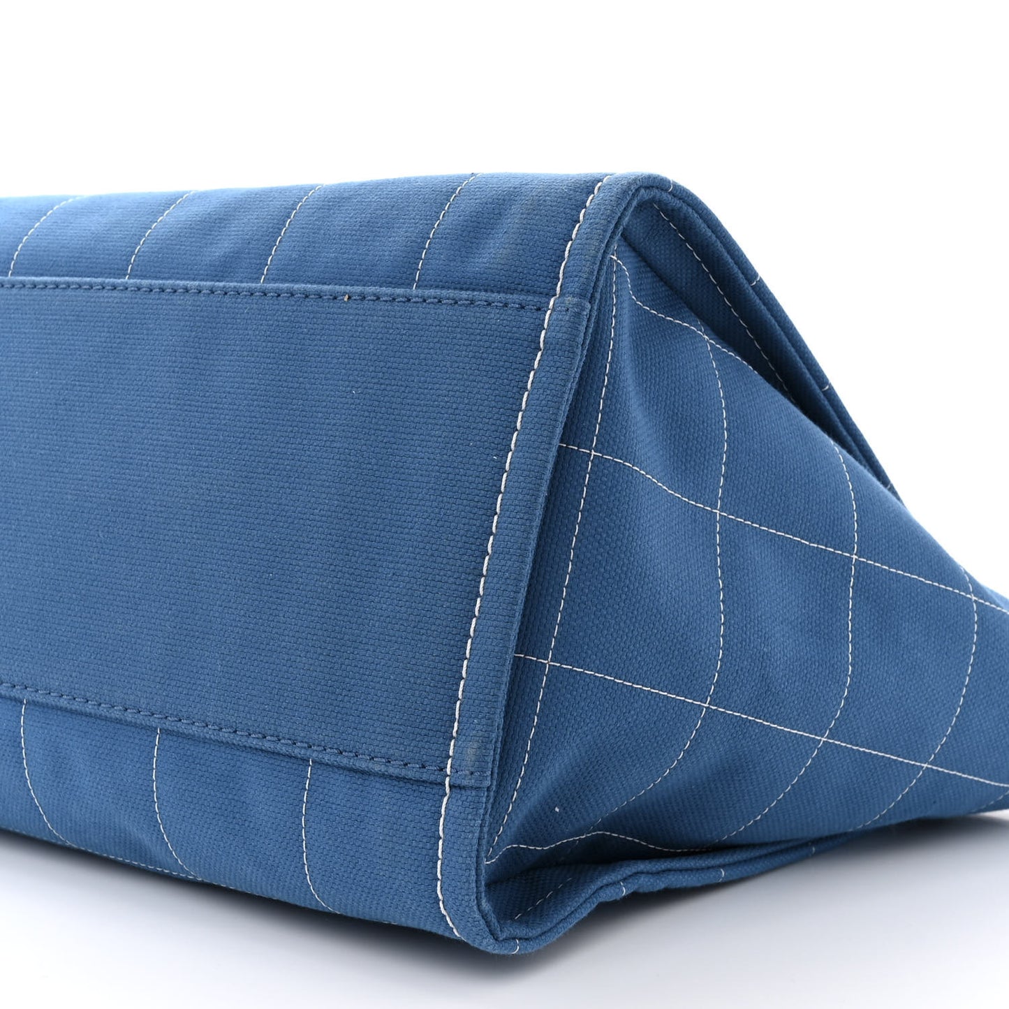 Cotton Medium Deauville Tote Blue White