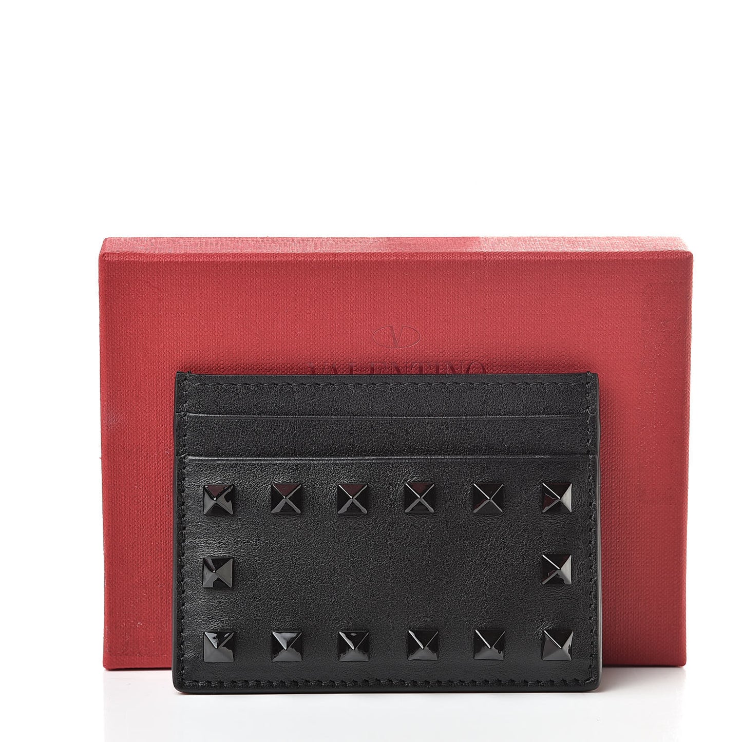 Vitello Rockstud Card Holder Black