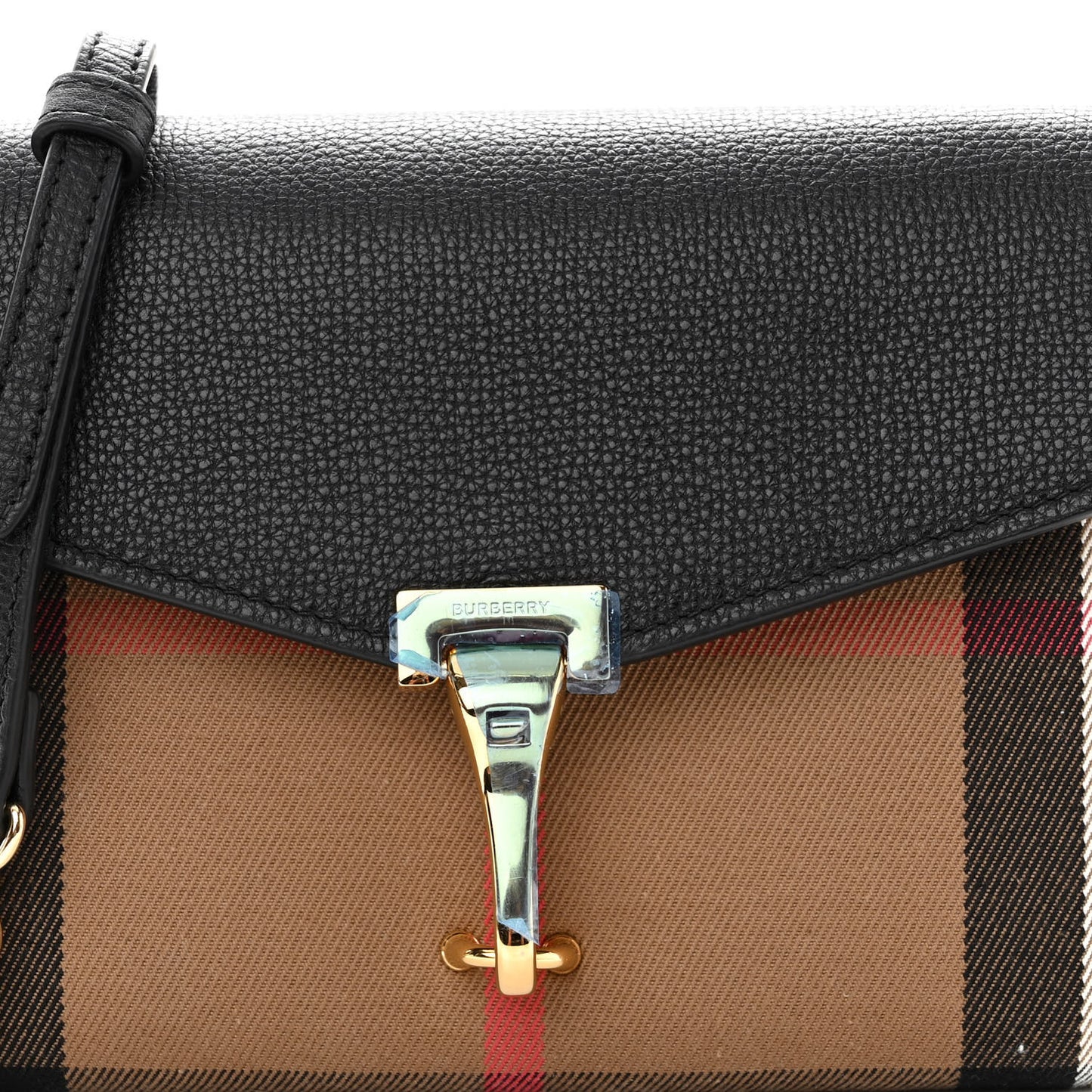 Derby Calfskin House Check Baby Macken Crossbody Bag Black