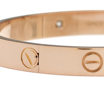 Cartier 18K Pink Gold 4 Diamond LOVE Bracelet 16 7 of 8