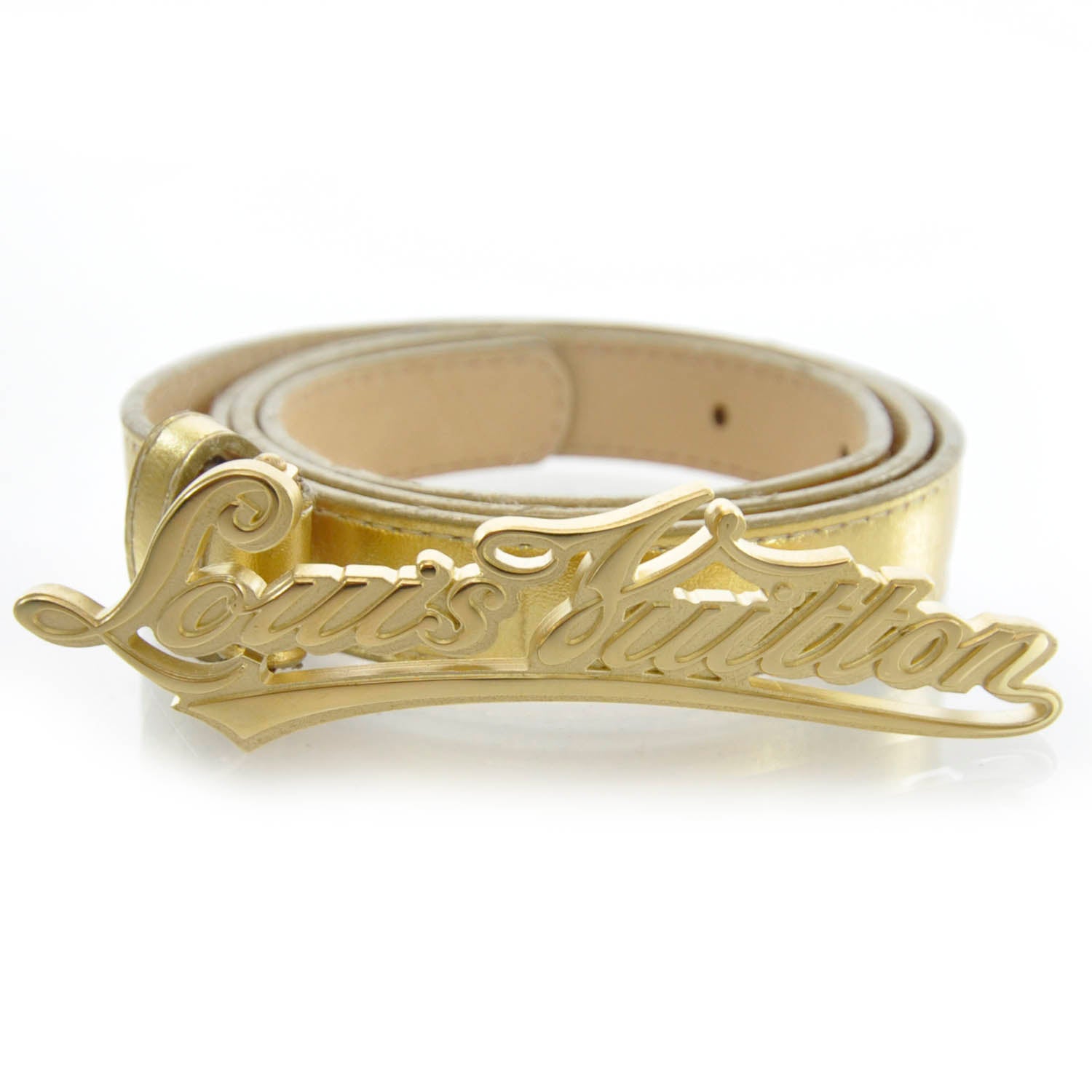 Louis Vuitton Gold Signature LV Initiales Belt 90 36 1 of 6