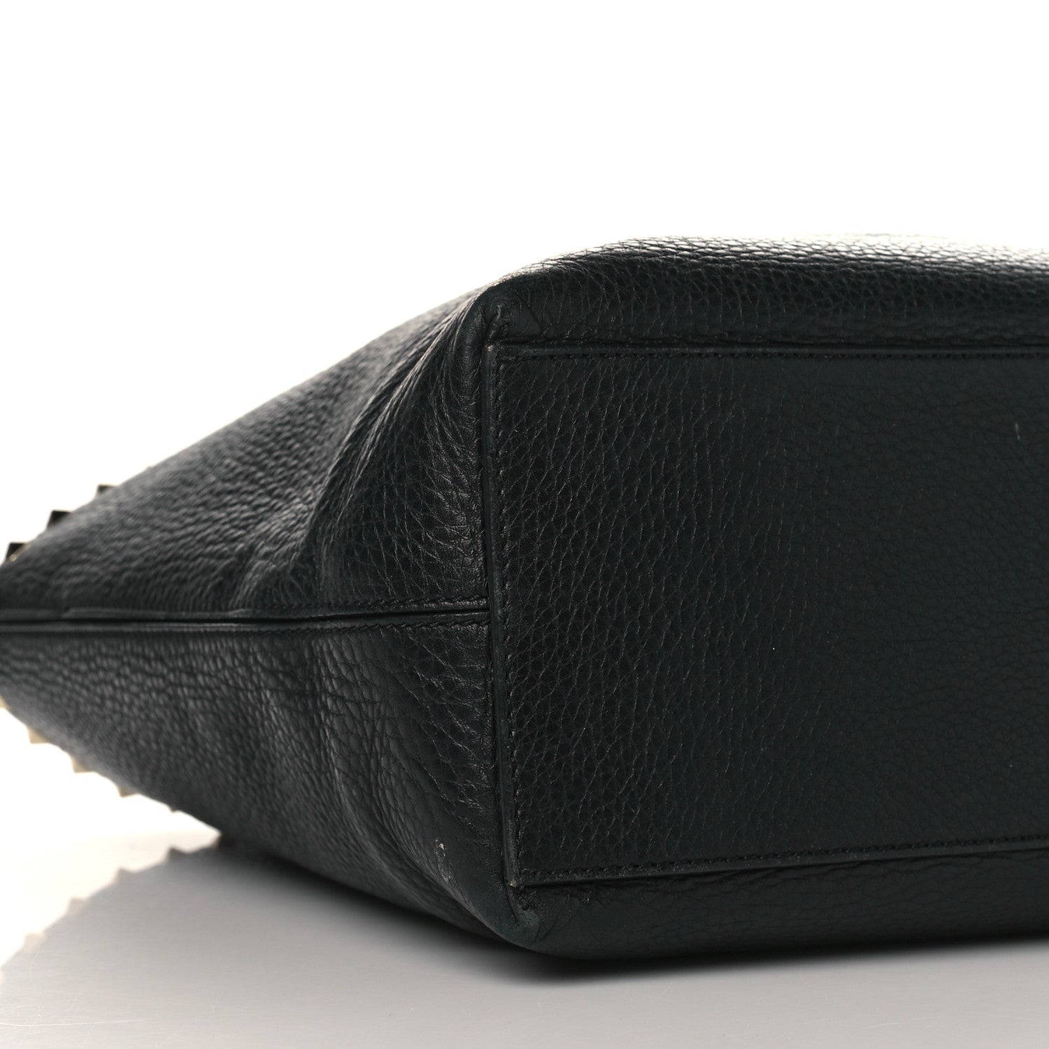 Valentino Garavani Grained Calfskin Rockstud Shoulder Tote Black 7 of 11