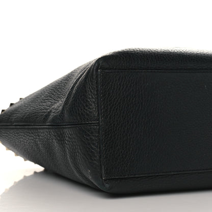Valentino Garavani Grained Calfskin Rockstud Shoulder Tote Black 7 of 11