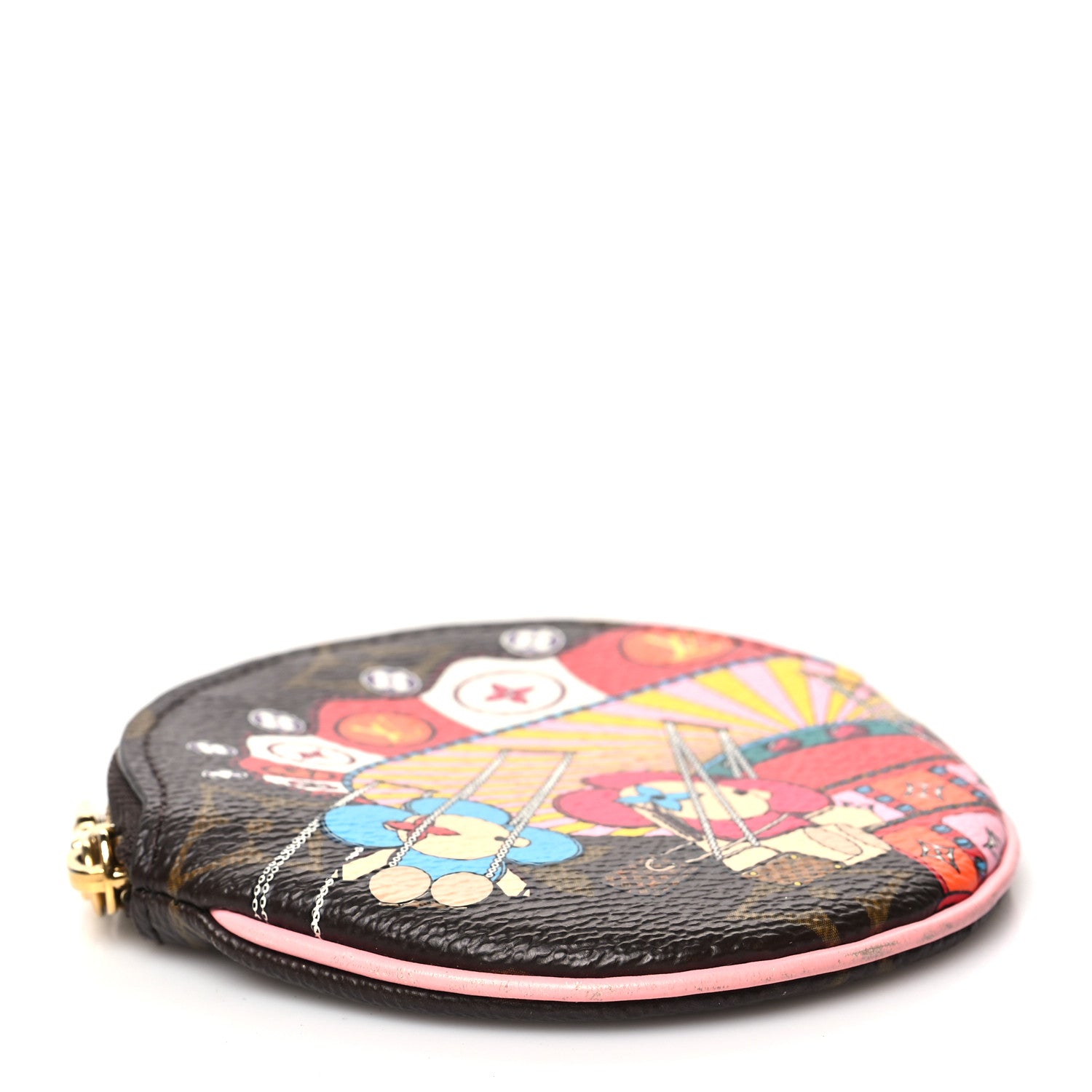 Louis Vuitton Monogram 2020 Christmas Animation Swing Ride Round Coin Purse Pink Poppy 4 of 9