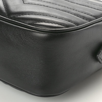 Gucci Calfskin Matelasse Small GG Marmont Chain Shoulder Bag Black 10 of 10