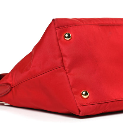 Prada Tessuto Nylon Saffiano Tote Red 8 of 13
