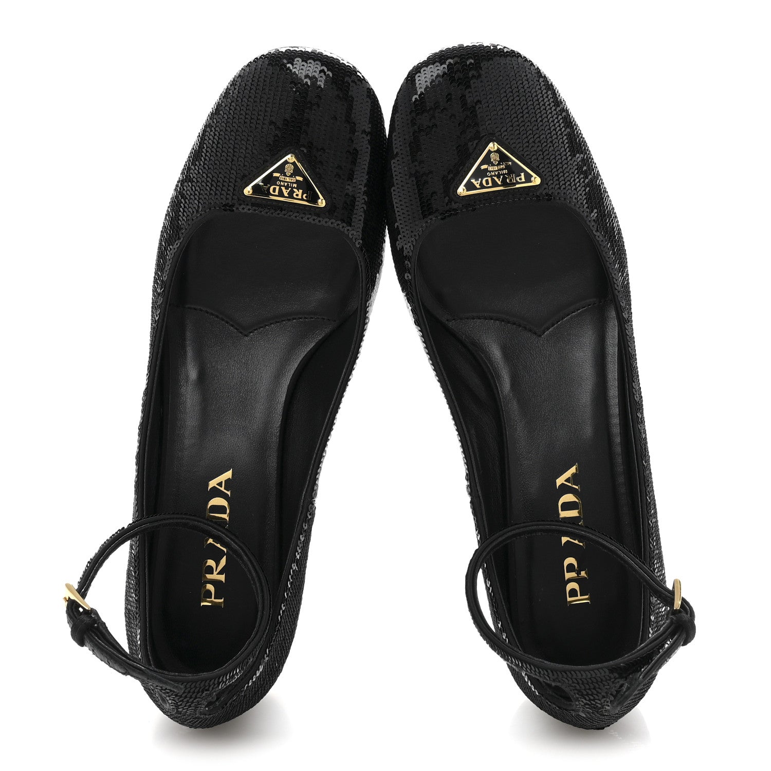 Prada Sequin Triangle Pumps 37.5 Black 2 of 11