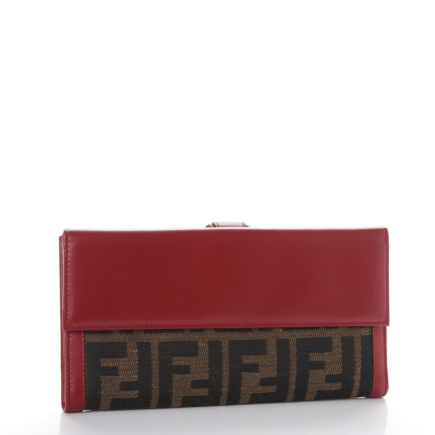 Fendi Zucca Continental Wallet Tobacco Rosso 3 of 9