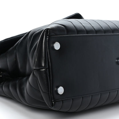 Saint Laurent Calfskin Y Quilted Monogram Large Loulou Chain Satchel Black 8 of 9