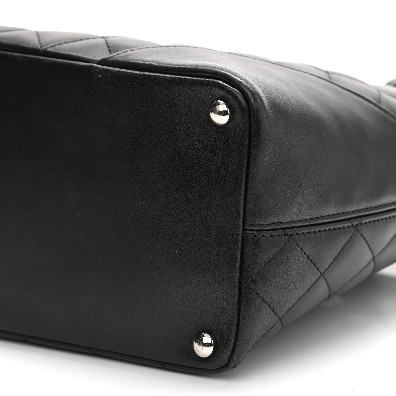 Chanel Calfskin Quilted Medium Cambon Tote Black White 10 of 13