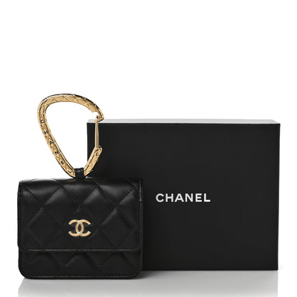 Chanel Lambskin Quilted CC Hook Card Holder Black 9 of 9