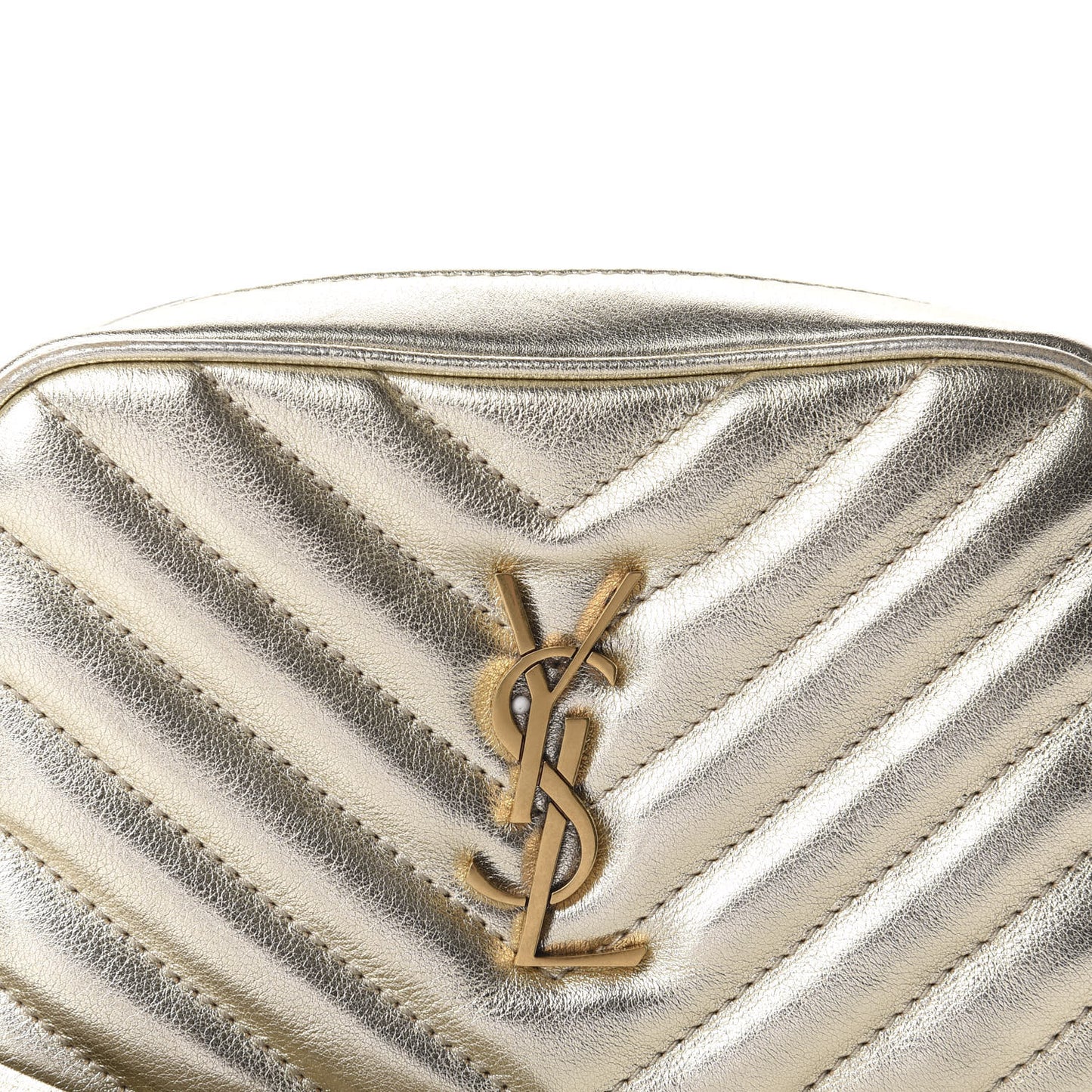 Metallic Calfskin Matelasse Monogram Lou Belt Bag Platino