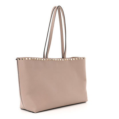 Valentino Garavani Grained Calfskin Small Rockstud Shoulder Tote Poudre 3 of 10
