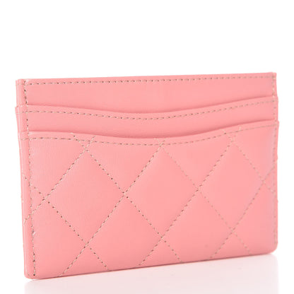 Chanel Lambskin Quilted Card Holder Pink 3 of 9