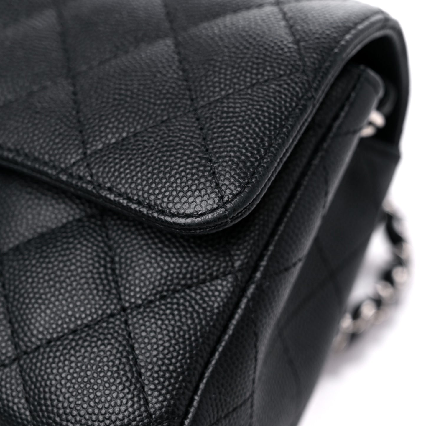 Caviar Quilted Mini Rectangular Flap Black