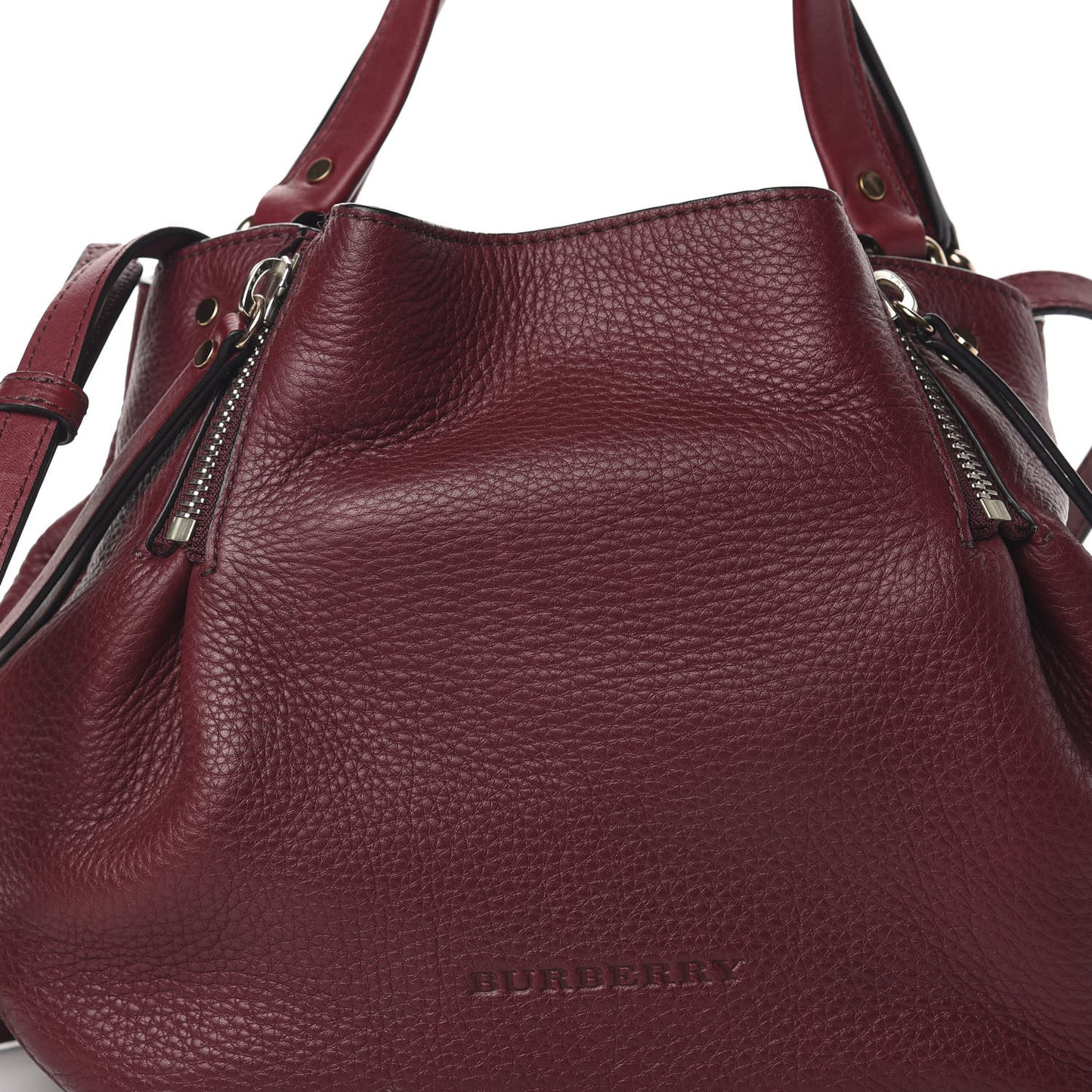 Grainy Calfskin House Check Small Maidstone Burgundy Red